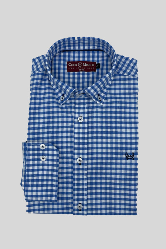 Camisa Oxford Cuadro Vichy Azul Cielo | Ferrol