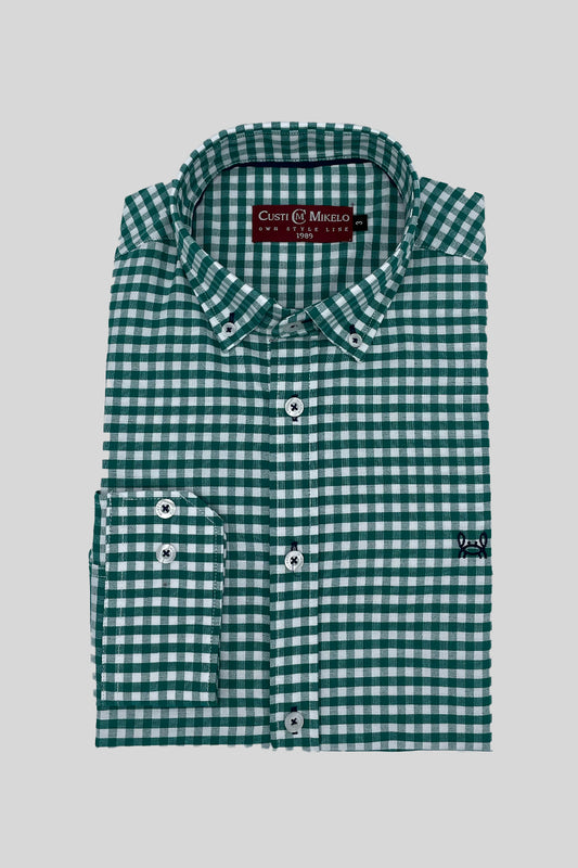 Camisa Oxford Cuadro Vichy Verde | Ferrol