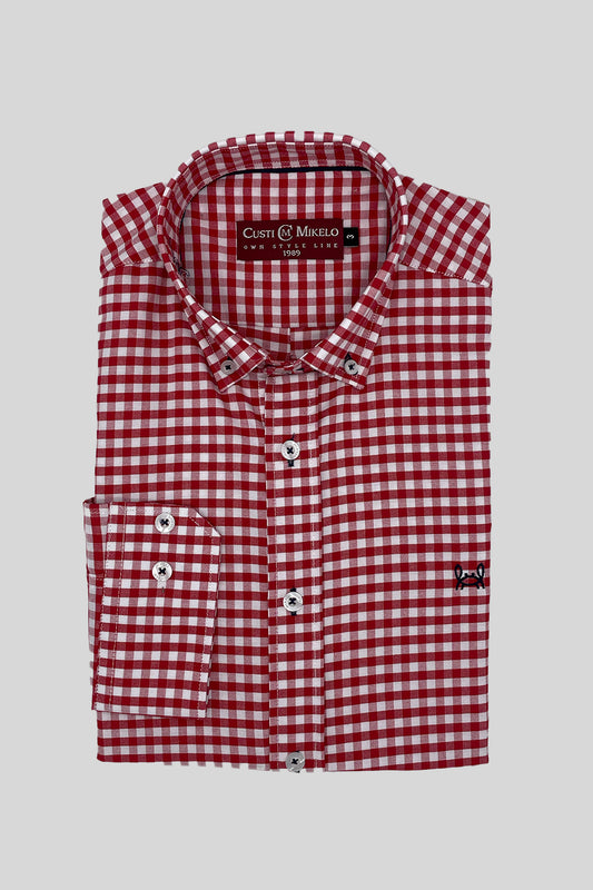 Camisa Oxford Cuadro Vichy Rojo | Ferrol