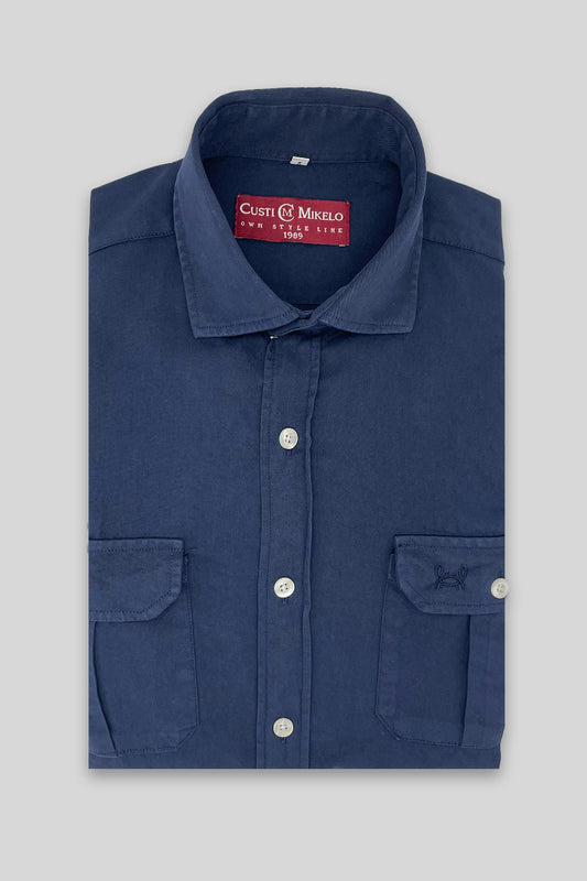 Sobrecamisa Algodón Lavada Azul Marino | Formentera
