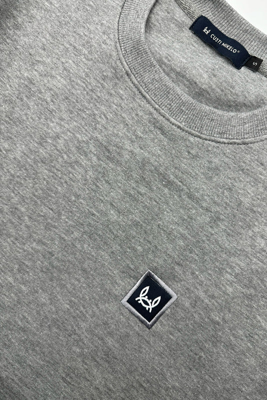 Sudadera Básica Parche Gris