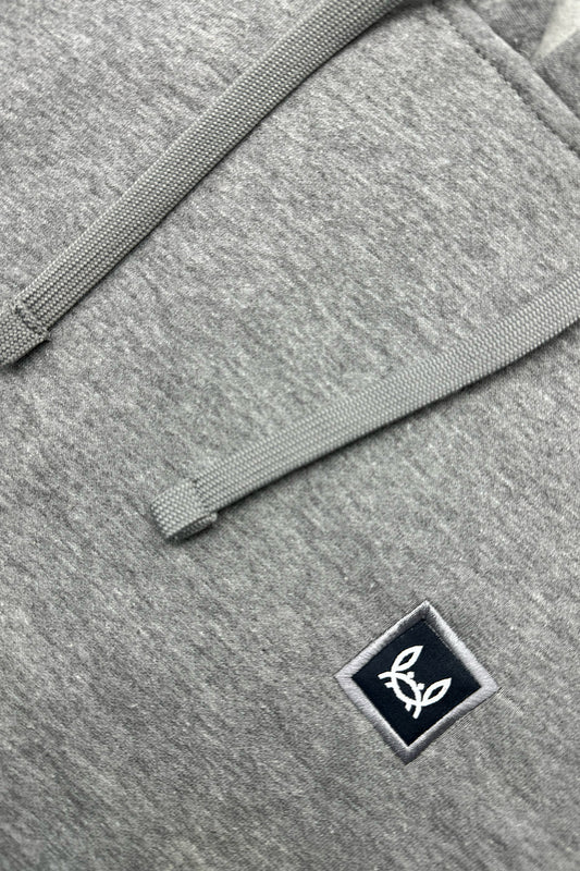 Sudadera Capucha Parche Gris