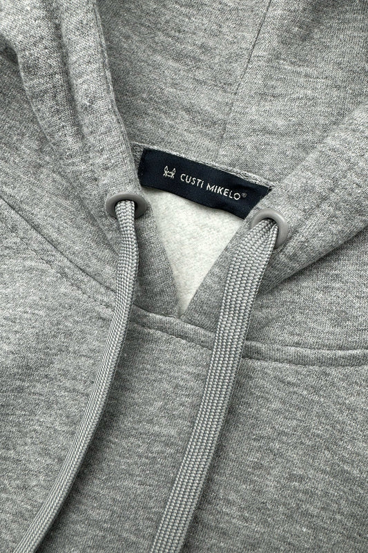 Sudadera Capucha Parche Gris