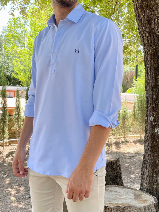 Polera Lisa Oxford Celeste