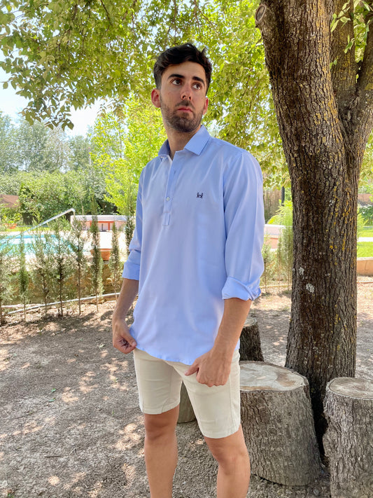 Polera Lisa Oxford Celeste