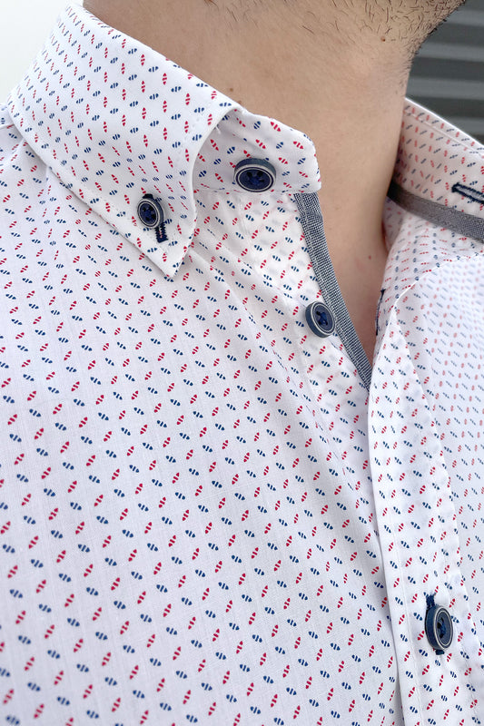 Camisa Estampada Rojo Marino | Jaén