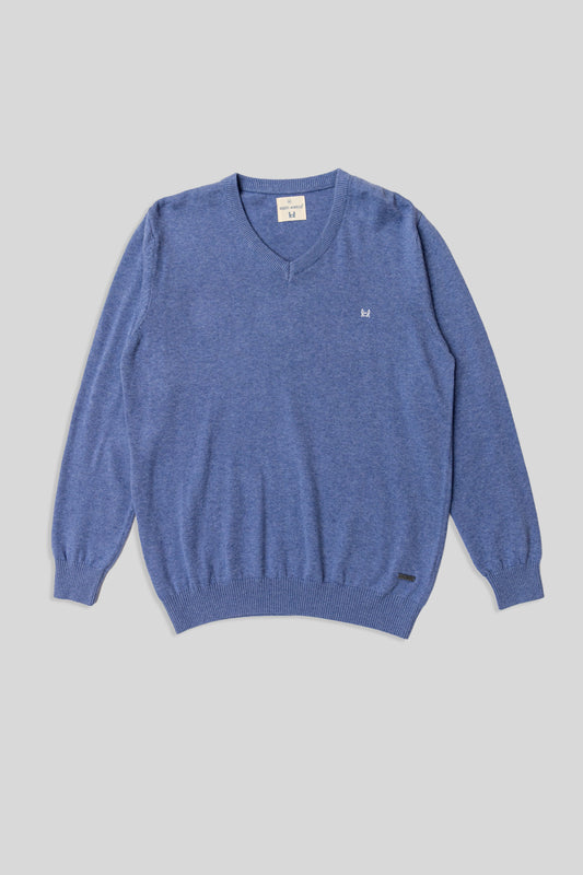 Jersey Básico Cuello Redondo Azul Indigo