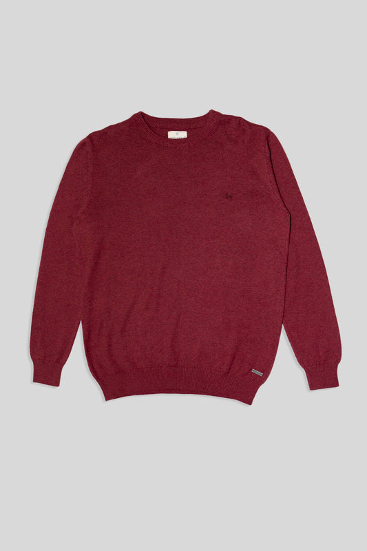 Jersey Básico Cuello Redondo Burdeos