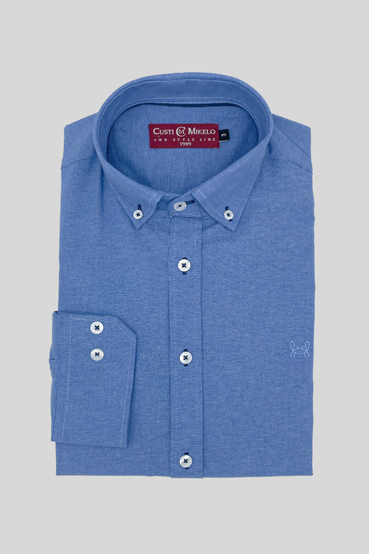 Camisa Lisa Azul Tinta | Llerena