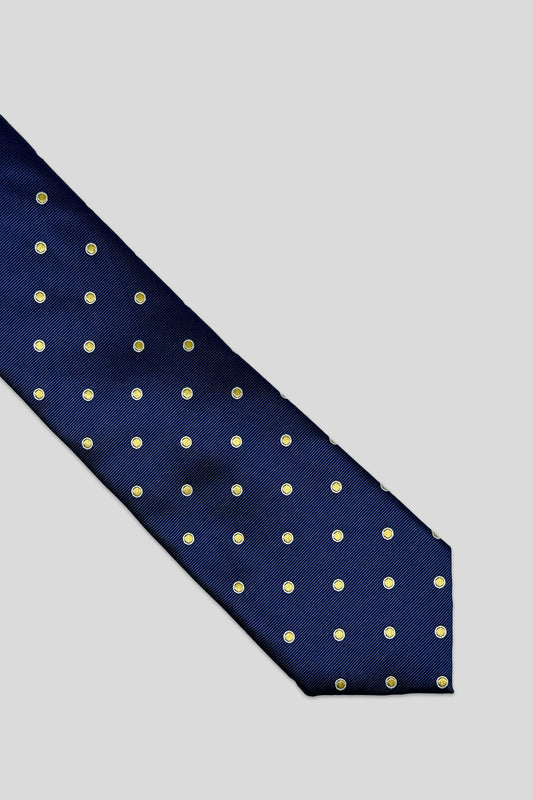 Corbata Marino Puntos Amarillos