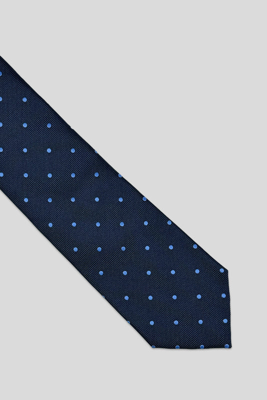 Corbata marino mini puntos celeste