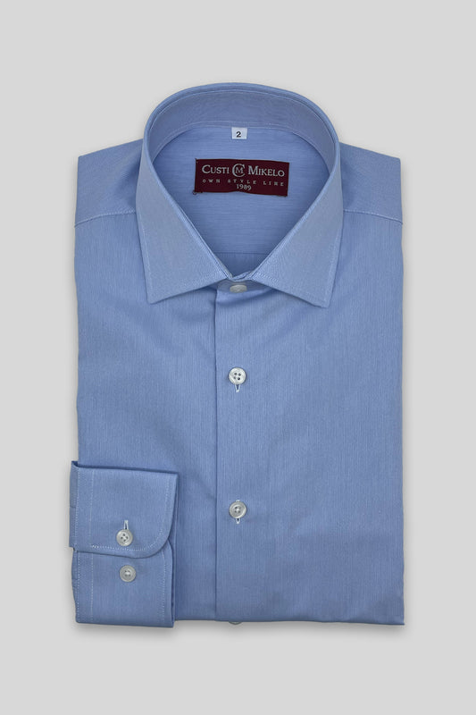 Camisa Vestir Micro Raya Azul
