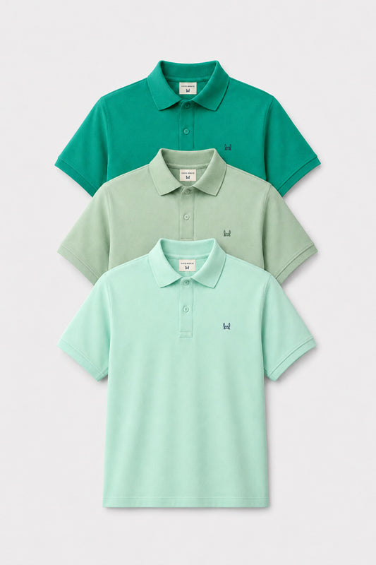 3Pack polo manga corta | Billar-Iceberg-Verde Mar