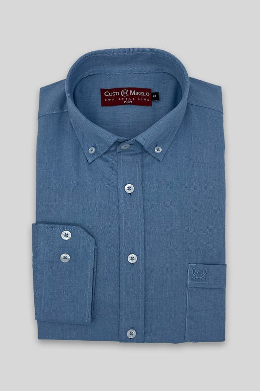 Camisa Bolsillo Azul Medio | Peñiscola