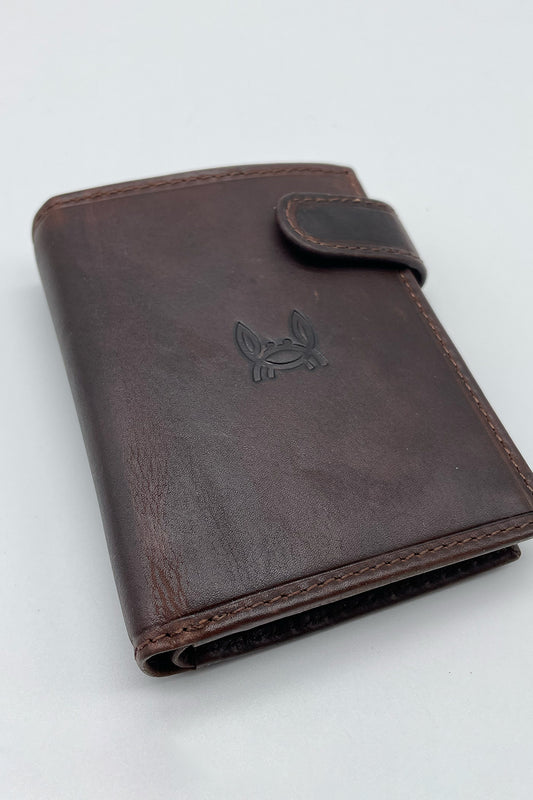 Cartera Piel Cuero Marrón Oscuro