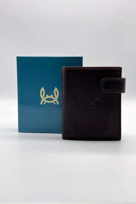 Cartera Piel Cuero Marrón Oscuro