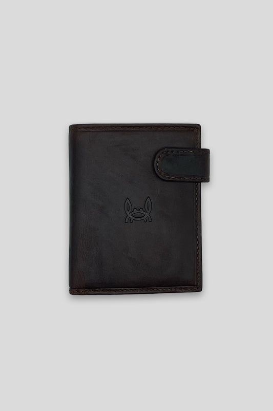 Cartera Piel Cuero Marrón Oscuro