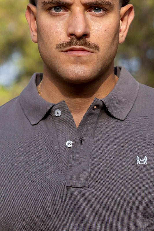 Polo Básico Manga Larga | Gris Ceniza