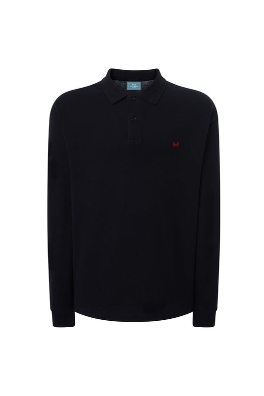 Polo Manga Larga Negro