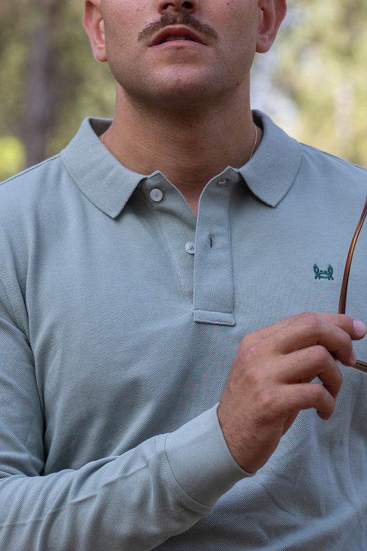 Polo Básico Manga Larga | Verde Claro