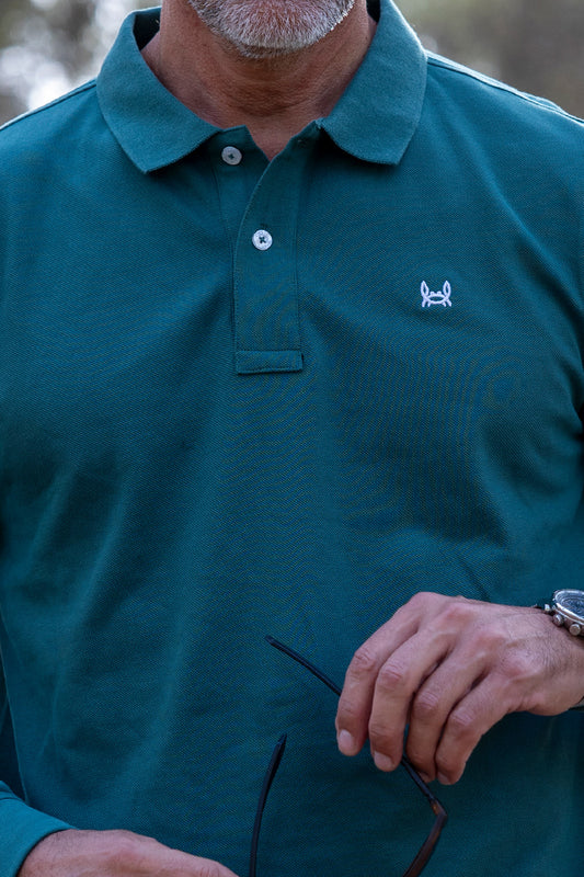 Polo Básico Manga Larga | Verde Oscuro