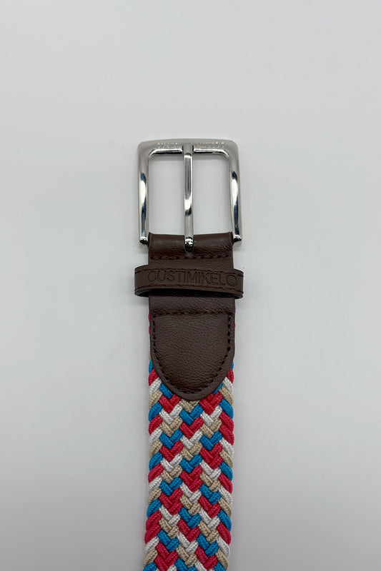Cinturón trenzado Rojo Turquesa Beige | 35