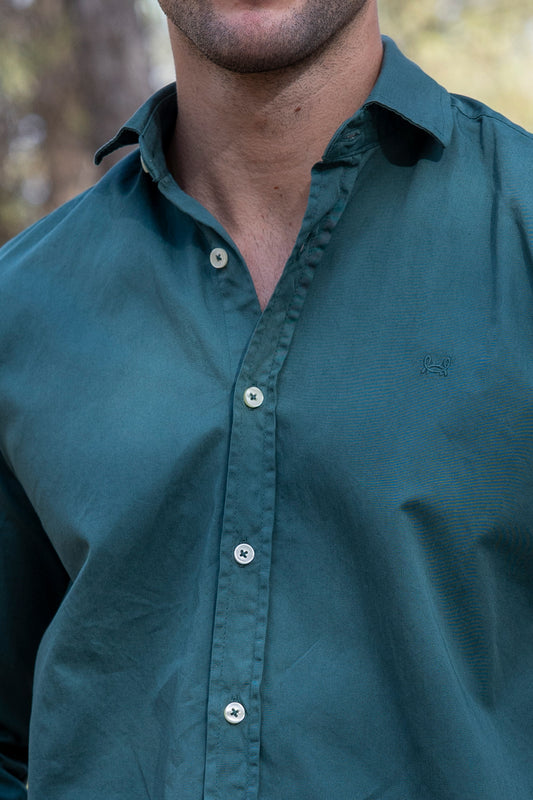 Camisa Lavada Algodón Césped | Salinas