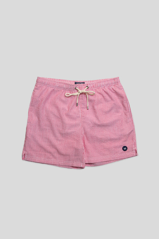 Bañador Seersucker Rojo