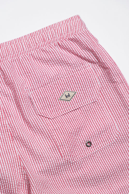 Bañador Seersucker Rojo