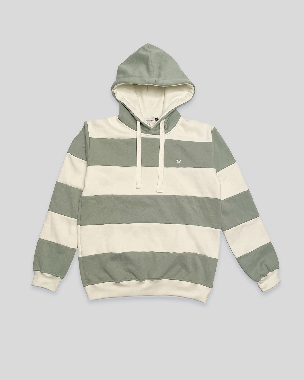 Sudadera Capucha Raya Verde