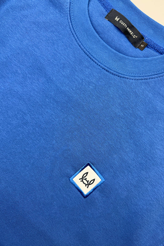 Sudadera Básica Parche Azul Tinta