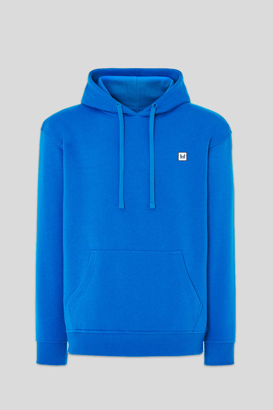 Sudadera Capucha Parche Azul Tinta
