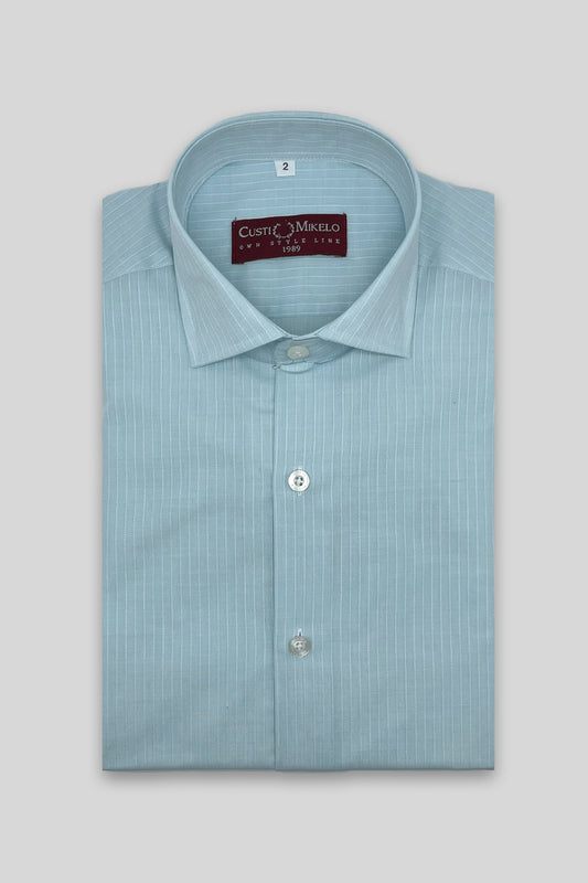 Camisa Vestir Verde Agua Fantasía