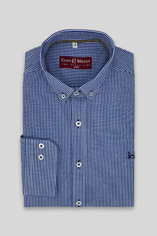 Camisa Cuadro Vichy Azul Marino