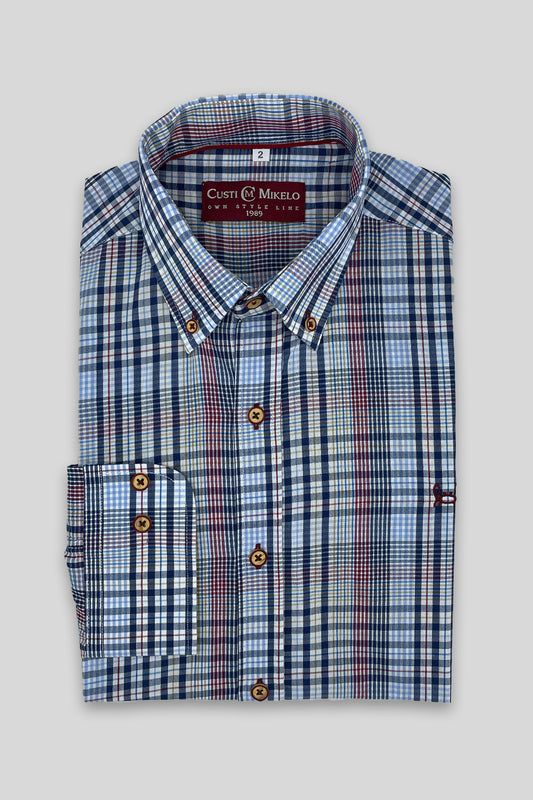 Camisa Cuadro Celeste | Zamora