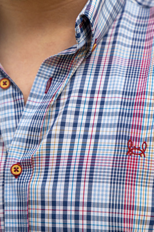 Camisa Cuadro Celeste | Zamora