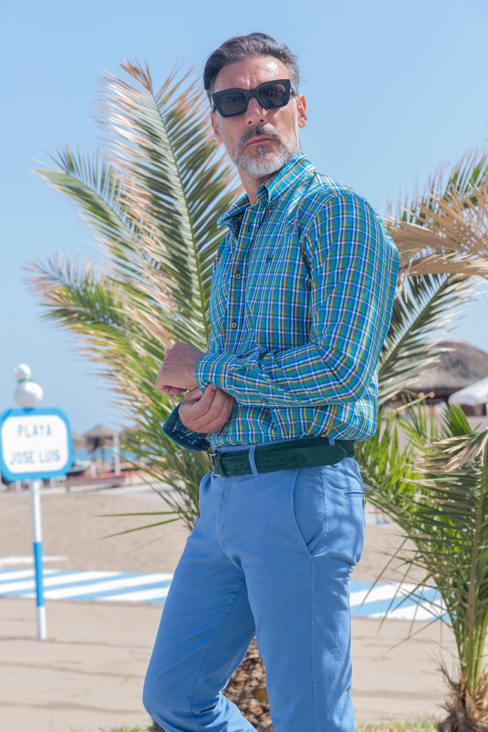 Pantalón Chino Elástico Azul Azafata | Jesulín