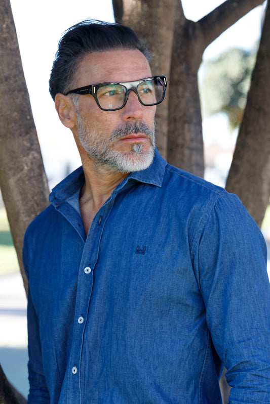 Camisa Sport Vaquera Azul Oscuro