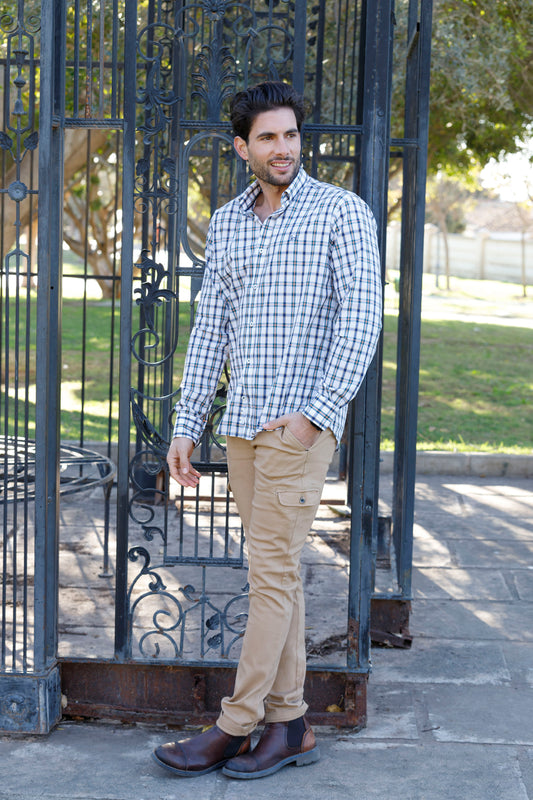 Camisa Cuadro Verde Naranja | Toledo