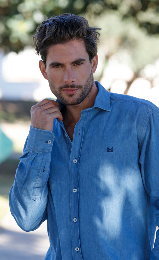 Camisa Sport Vaquera Azul Claro