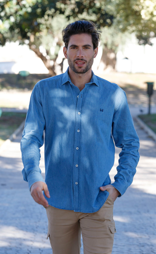 Camisa Sport Vaquera Azul Claro