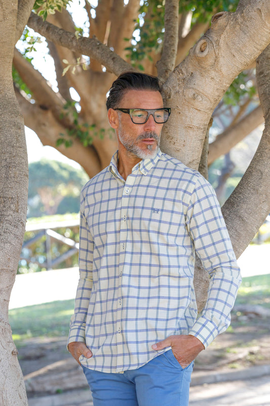 Camisa Amarillo Cuadro Azul | Madrid