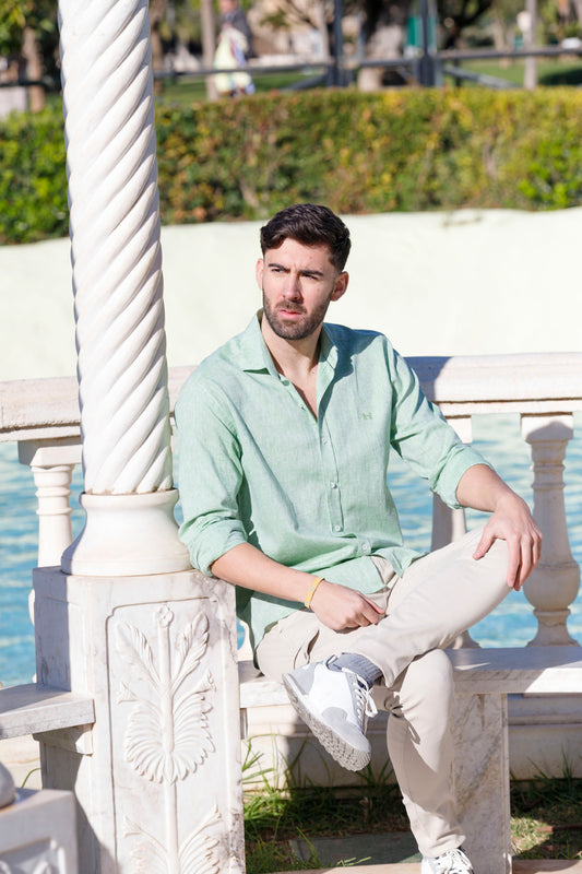 Camisa Lino Verde | Ibiza