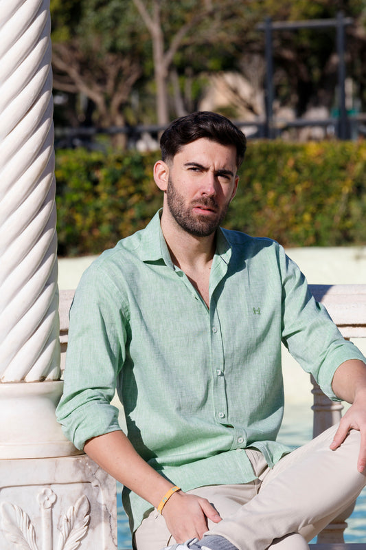 Camisa Lino Verde | Ibiza