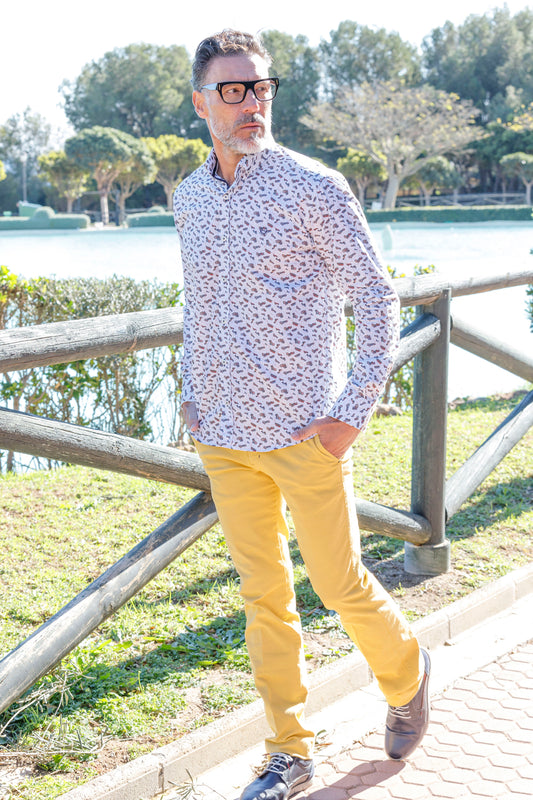 Pantalón Chino Elástico Amarillo Avecrén | Jesulín