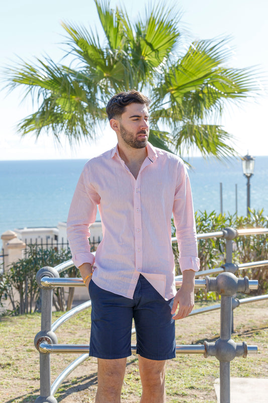 Camisa Lino Rosa | Ibiza