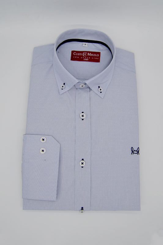 Camisa Estampada Azul | Custi Mikelo