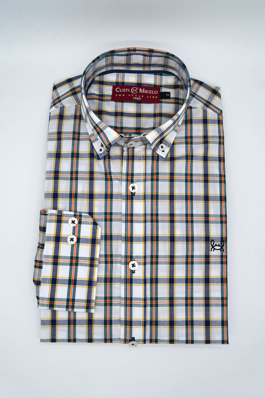Camisa Cuadro Verde Naranja | Toledo