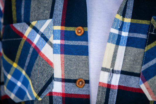 Sobrecamisa Franela Azul Amarillo