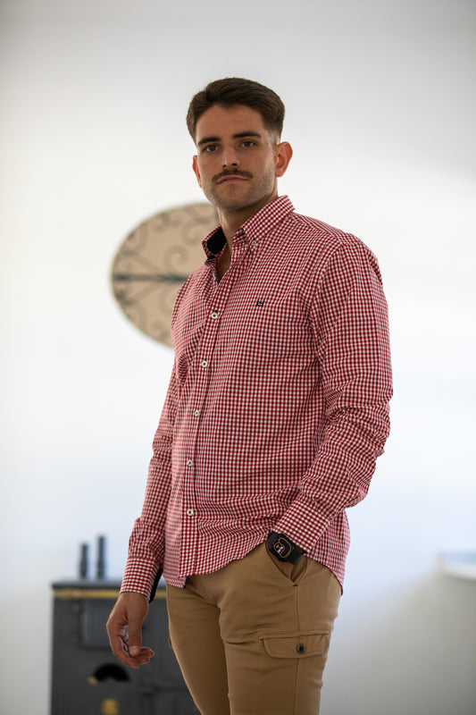 Camisa Cuadro Vichy Granate